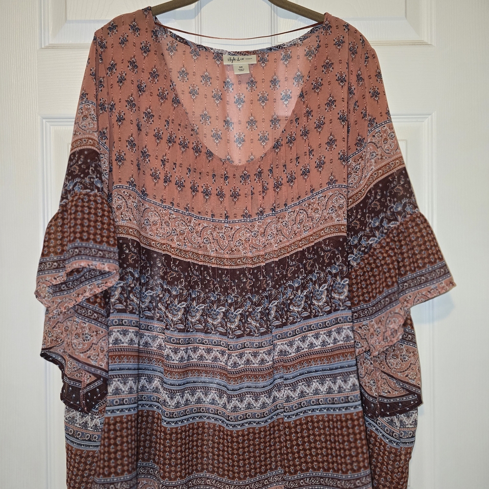Style & Co. Multicolor Bohemian Blouse